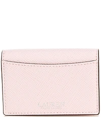 Lauren Ralph Lauren Crosshatch Leather Small Flap Card Case