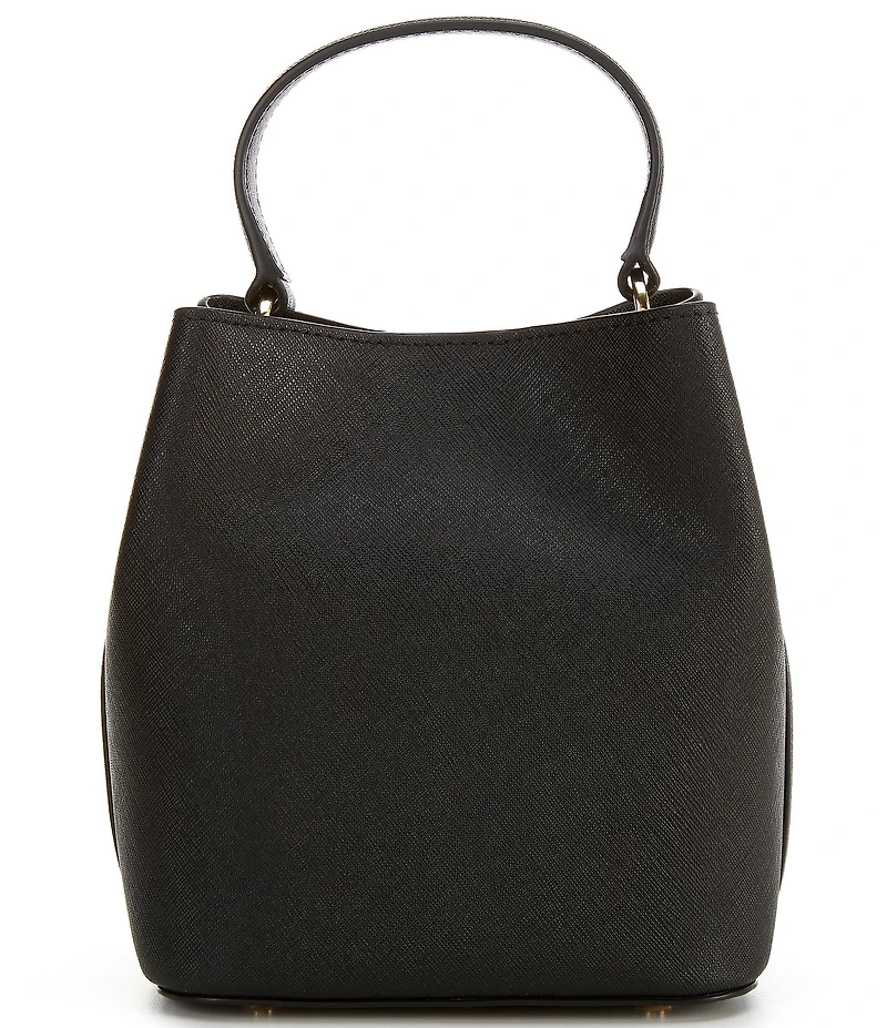 Lauren Ralph Lauren Reese Crosshatch Leather Small Bucket Bag