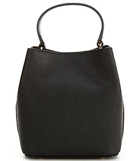 Lauren Ralph Lauren Reese Crosshatch Leather Small Bucket Bag