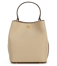 Lauren Ralph Lauren Reese Crosshatch Leather Small Bucket Bag