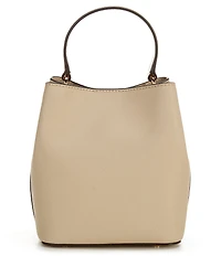 Lauren Ralph Lauren Reese Crosshatch Leather Small Bucket Bag