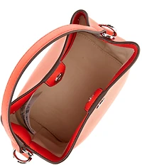 Lauren Ralph Lauren Reese Crosshatch Leather Small Bucket Bag
