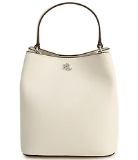 Lauren Ralph Lauren Reese Crosshatch Leather Small Bucket Bag