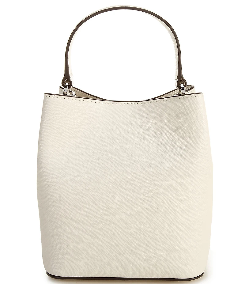 Lauren Ralph Lauren Reese Crosshatch Leather Small Bucket Bag
