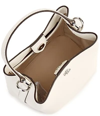 Lauren Ralph Lauren Reese Crosshatch Leather Small Bucket Bag