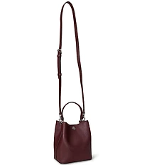 Lauren Ralph Lauren Reese Crosshatch Leather Small Bucket Bag