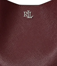 Lauren Ralph Lauren Reese Crosshatch Leather Small Bucket Bag
