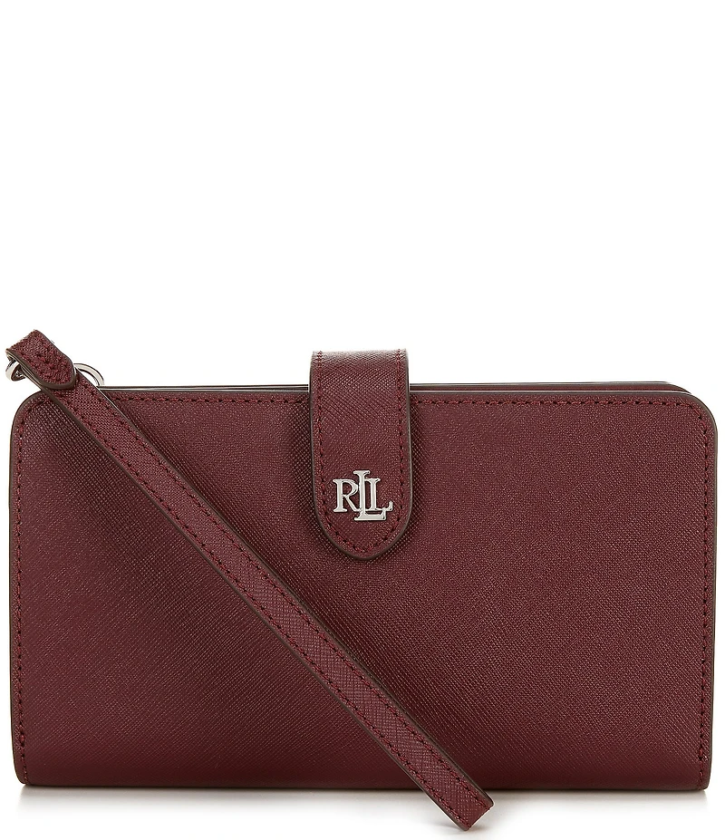 Lauren Ralph Lauren Tech Crosshatch Leather Wristlet