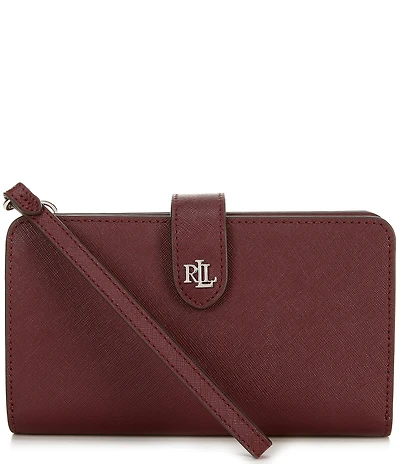 Lauren Ralph Lauren Tech Crosshatch Leather Wristlet