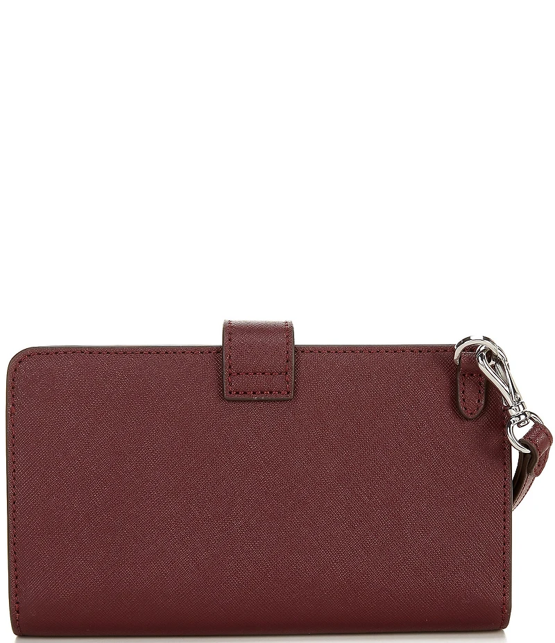 Lauren Ralph Lauren Tech Crosshatch Leather Wristlet