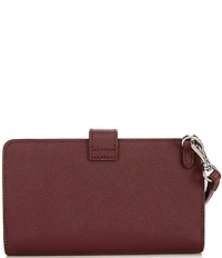 Lauren Ralph Lauren Tech Crosshatch Leather Wristlet