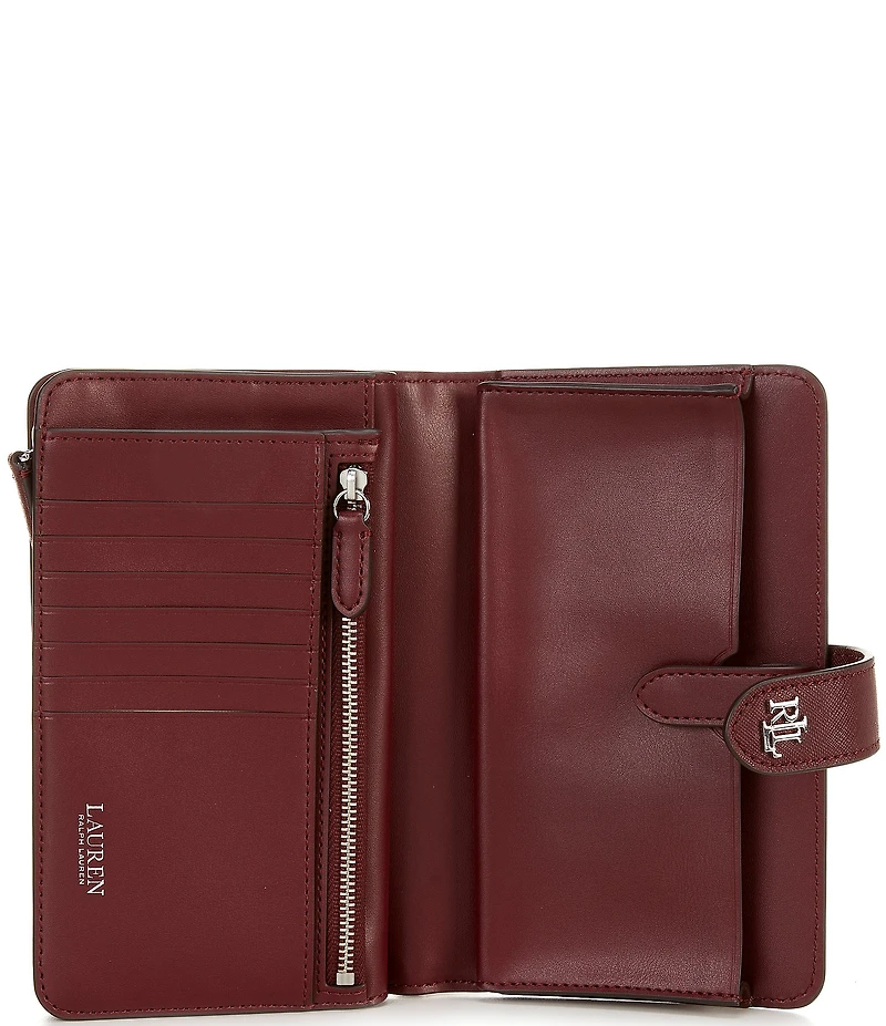 Lauren Ralph Lauren Tech Crosshatch Leather Wristlet