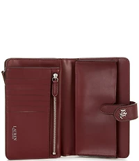 Lauren Ralph Lauren Tech Crosshatch Leather Wristlet
