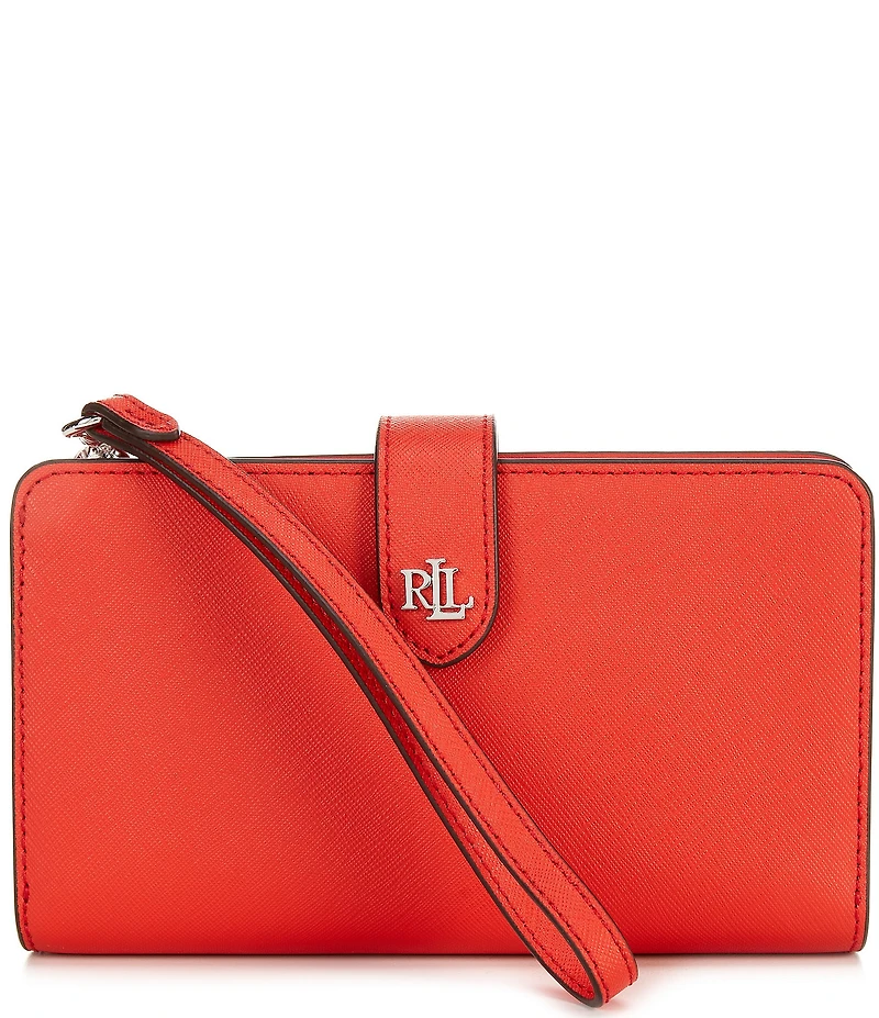 Lauren Ralph Lauren Tech Crosshatch Leather Wristlet