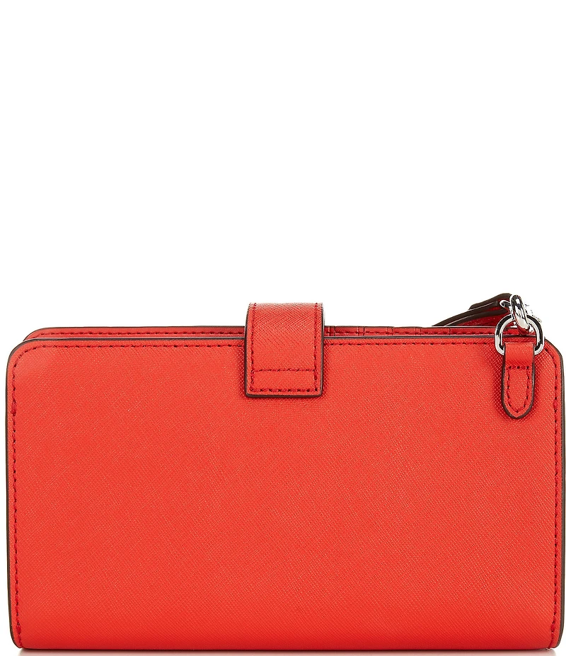 Lauren Ralph Lauren Tech Crosshatch Leather Wristlet