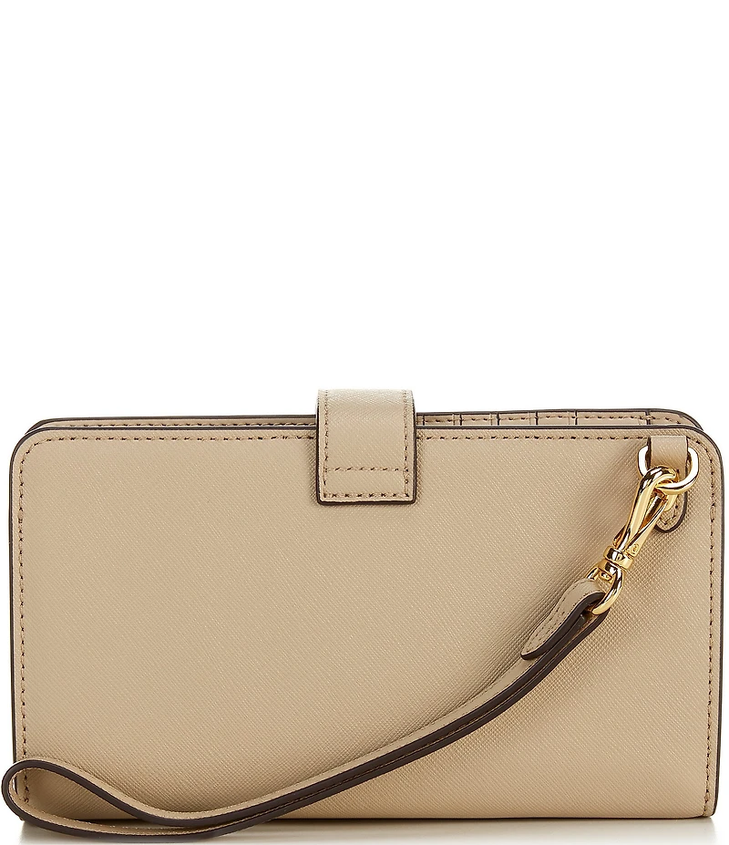 Lauren Ralph Lauren Tech Crosshatch Leather Wristlet