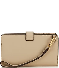 Lauren Ralph Lauren Tech Crosshatch Leather Wristlet