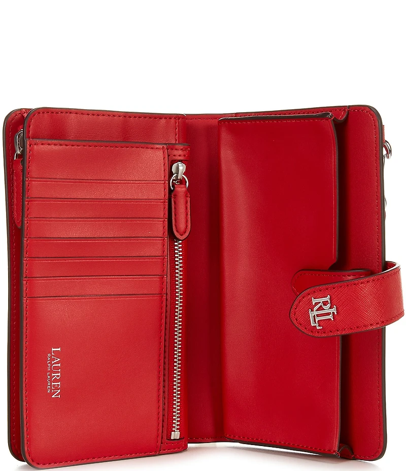 Lauren Ralph Lauren Crosshatch Leather Tech Wristlet