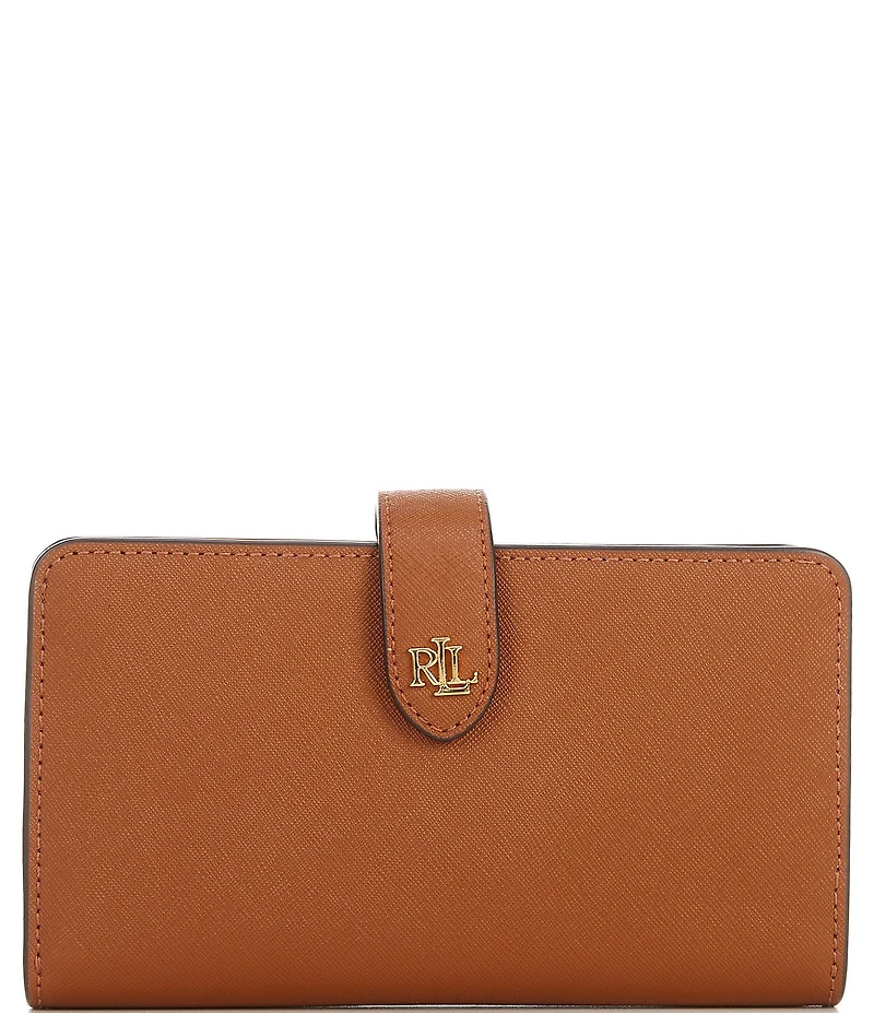 Lauren Ralph Lauren Tech Crosshatch Leather Wristlet