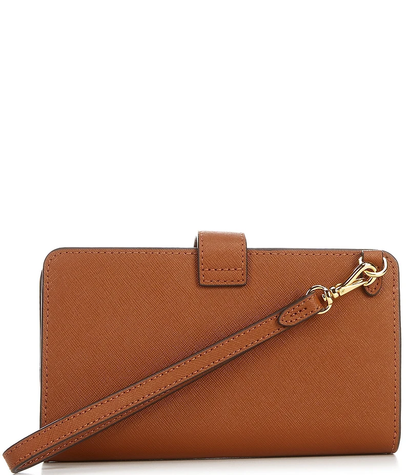 Lauren Ralph Lauren Tech Crosshatch Leather Wristlet