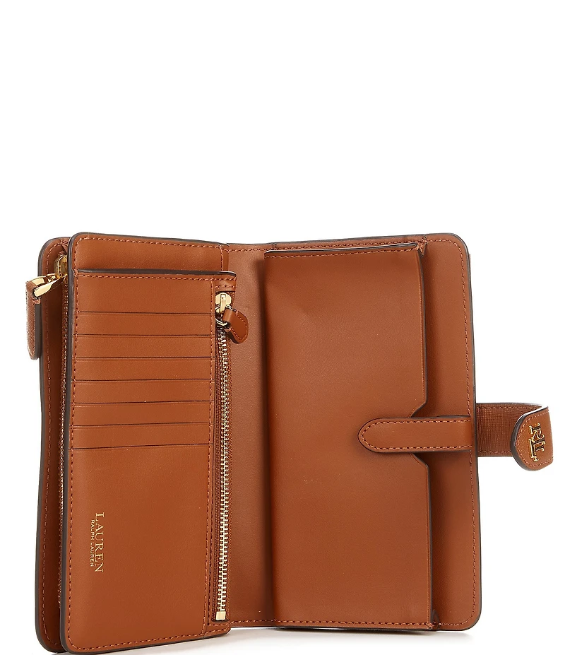 Lauren Ralph Lauren Tech Crosshatch Leather Wristlet