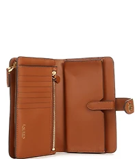 Lauren Ralph Lauren Tech Crosshatch Leather Wristlet
