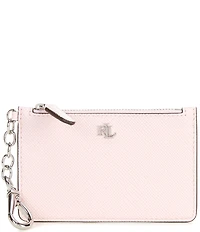 Lauren Ralph Lauren Crosshatch Leather Zip Card Case