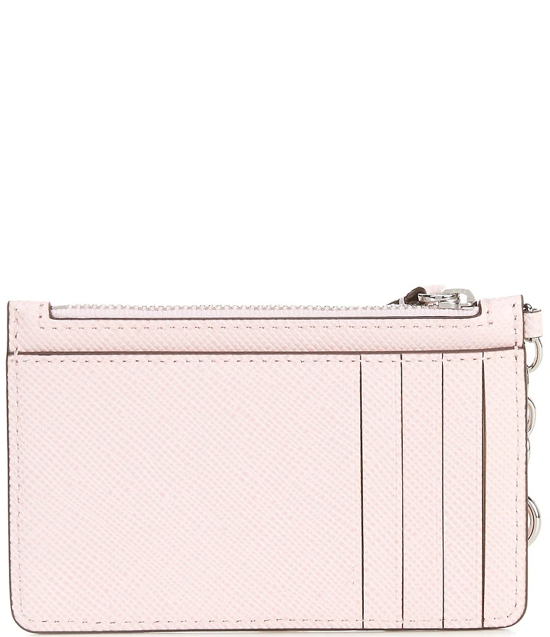 Lauren Ralph Lauren Crosshatch Leather Zip Card Case