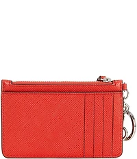 Lauren Ralph Lauren Crosshatch Leather Zip Card Case
