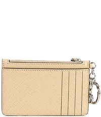 Lauren Ralph Lauren Crosshatch Leather Zip Card Case