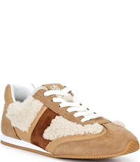 Lauren Ralph Lauren Dani Shearling Low Profile Lace Up Sneakers