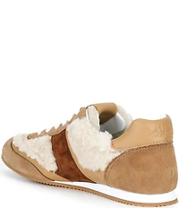 Lauren Ralph Lauren Dani Shearling Low Profile Lace Up Sneakers