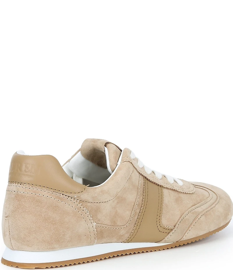 Lauren Ralph Lauren Dani Suede And Leather Low Profile Lace Up Sneakers