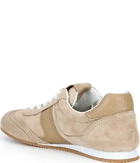 Lauren Ralph Lauren Dani Suede And Leather Low Profile Lace Up Sneakers
