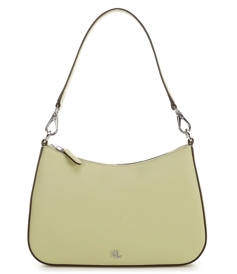 Lauren Ralph Lauren Danni 26 Medium Crosshatch Leather Shoulder Bag