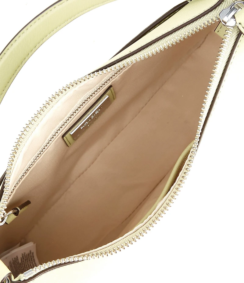 Lauren Ralph Lauren Danni 26 Medium Crosshatch Leather Shoulder Bag