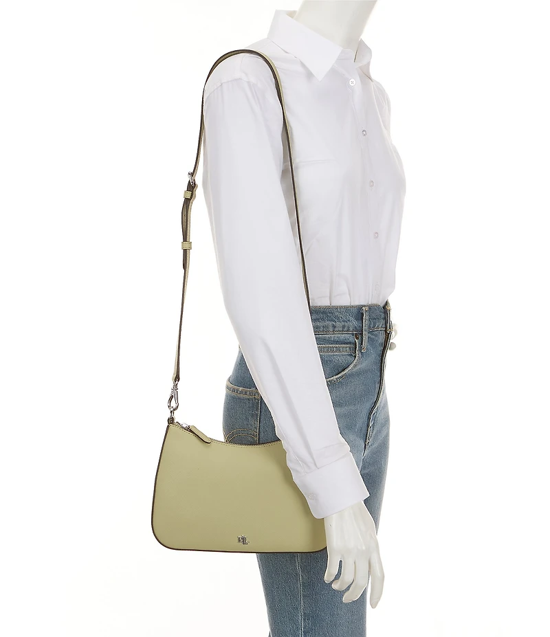 Lauren Ralph Lauren Danni 26 Medium Crosshatch Leather Shoulder Bag