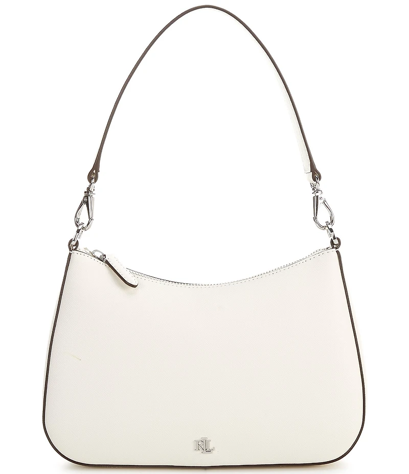 Lauren Ralph Lauren Danni 26 Medium Crosshatch Leather Shoulder Bag