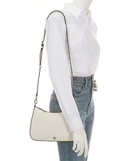 Lauren Ralph Lauren Danni 26 Medium Crosshatch Leather Shoulder Bag