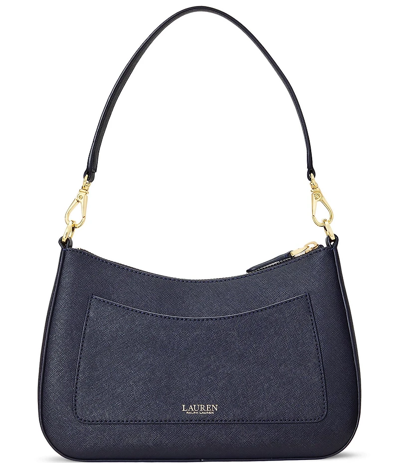 Lauren Ralph Lauren Danni 26 Medium Crosshatch Leather Shoulder Bag