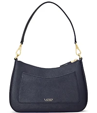 Lauren Ralph Lauren Danni 26 Medium Crosshatch Leather Shoulder Bag