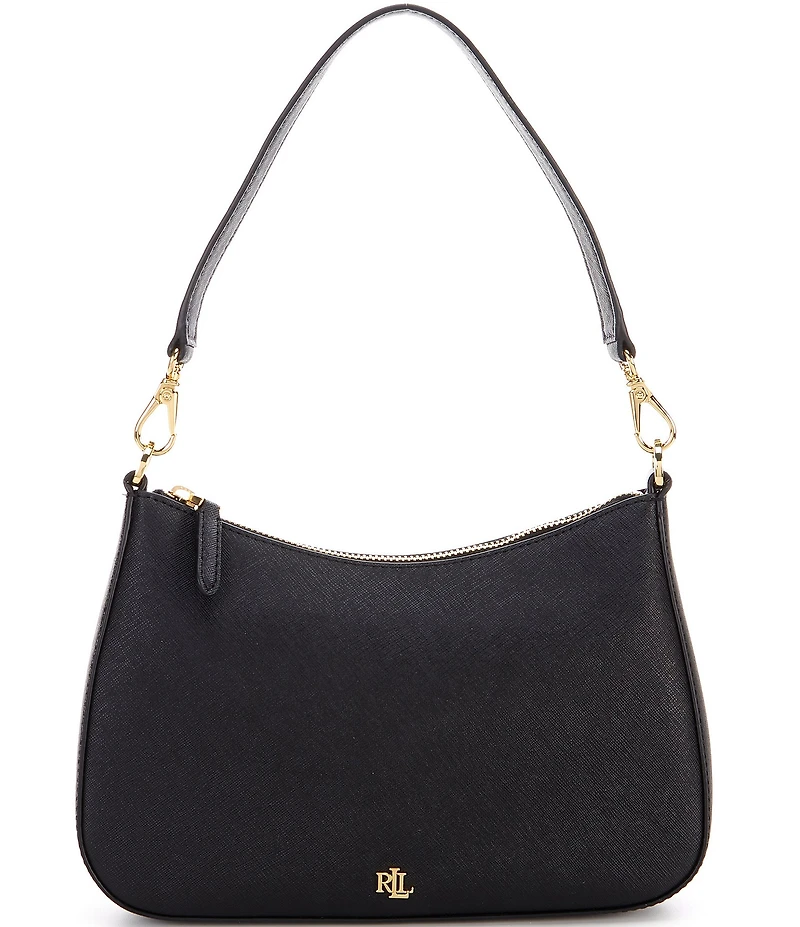 Lauren Ralph Lauren Danni 26 Medium Crosshatch Leather Shoulder Bag