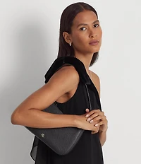 Lauren Ralph Lauren Danni 26 Medium Crosshatch Leather Shoulder Bag