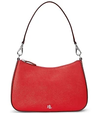 Lauren Ralph Lauren Danni 26 Medium Crosshatch Leather Shoulder Bag