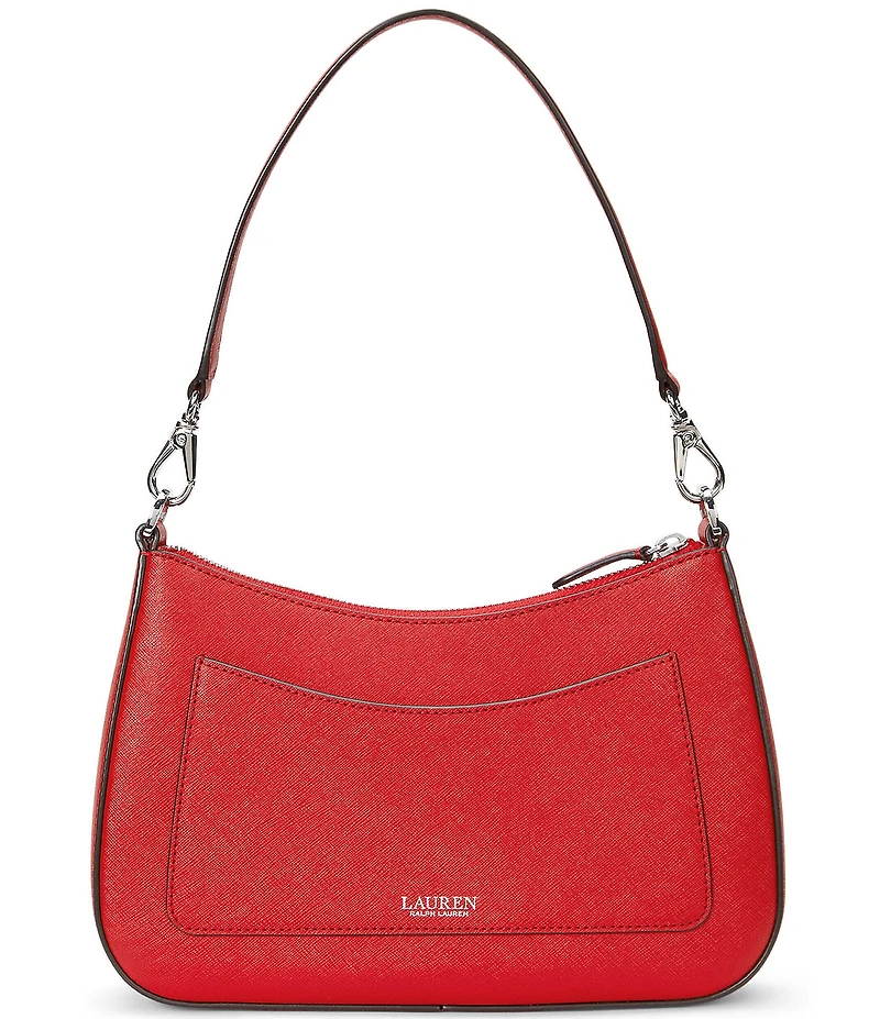 Lauren Ralph Lauren Danni 26 Medium Crosshatch Leather Shoulder Bag