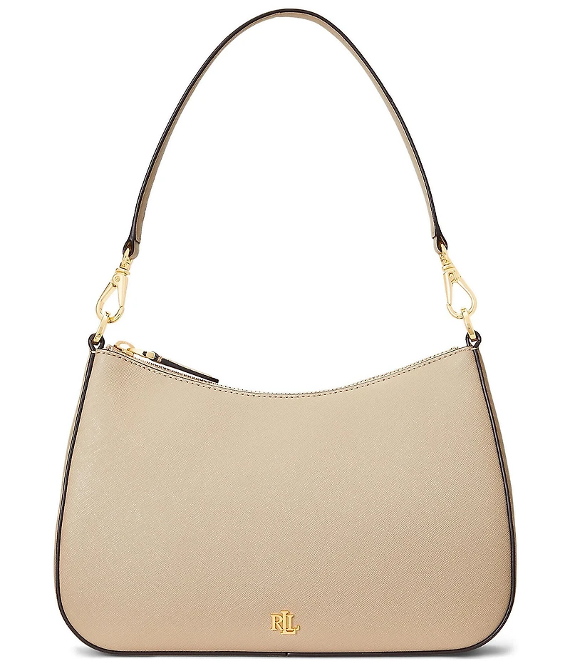 Lauren Ralph Lauren Danni 26 Medium Crosshatch Leather Shoulder Bag
