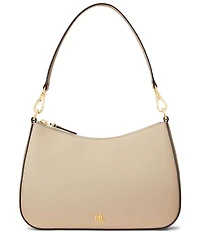 Lauren Ralph Lauren Danni 26 Medium Crosshatch Leather Shoulder Bag