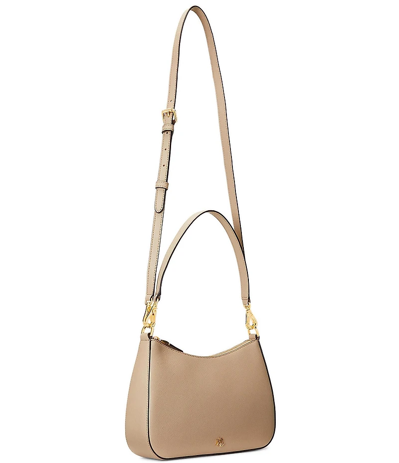 Lauren Ralph Lauren Danni 26 Medium Crosshatch Leather Shoulder Bag
