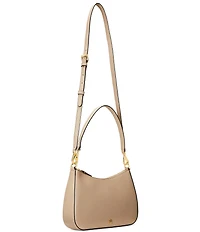 Lauren Ralph Lauren Danni 26 Medium Crosshatch Leather Shoulder Bag