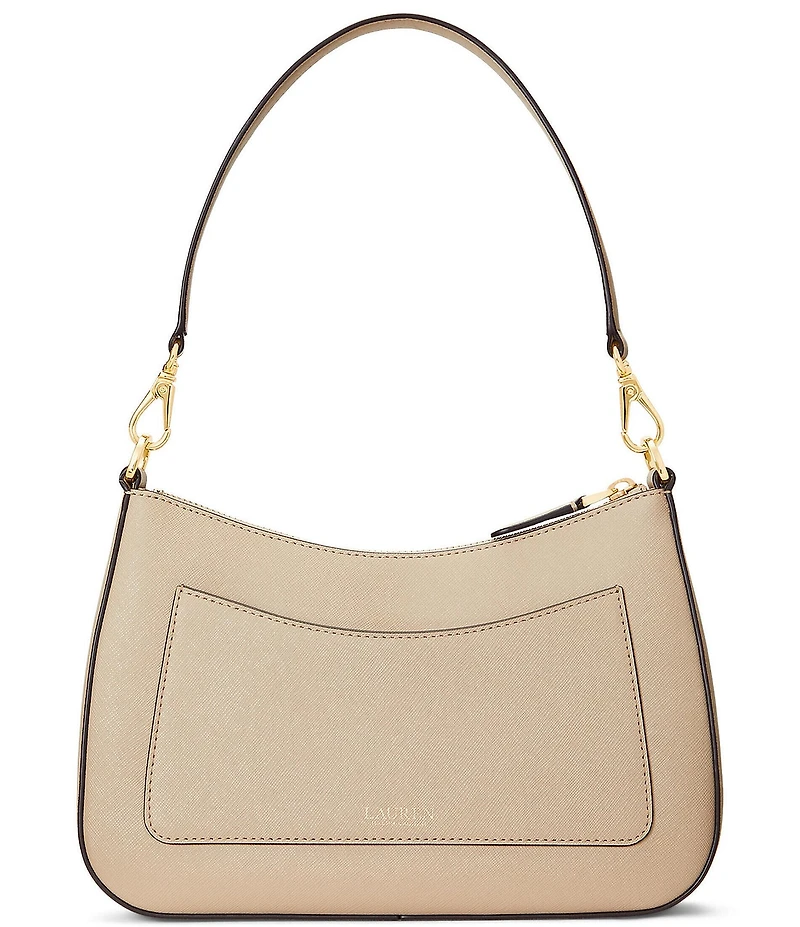 Lauren Ralph Lauren Danni 26 Medium Crosshatch Leather Shoulder Bag